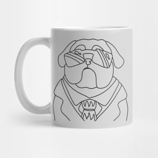 Bulldog in a black suit Mug